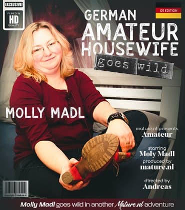 43 year old German Molly Madl is a curvy amateur housewife with a wet shaved pussy