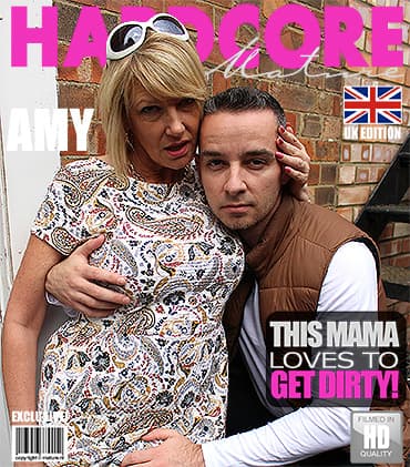 British MILF Amy sucks her lover's hard cock and gets her pierced pussy slammed