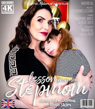 MILF Josephine James has a very naughty lesson to teach to her stepdaughter Rose Skies