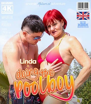 Poolside Seduction! Granny Linda Seduces the young Poolboy!