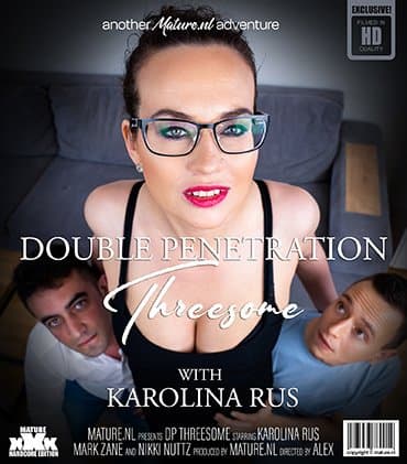 A double penetrating threesome with two young guys and MILF Karolina Rus