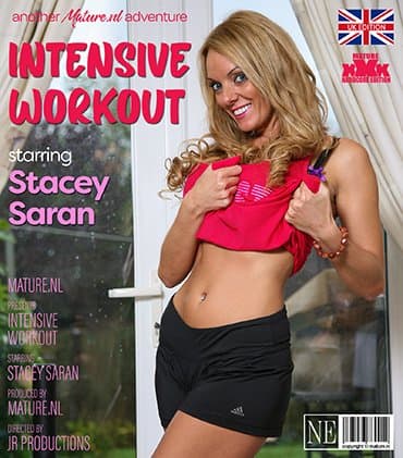British MILF Stacey Saran has an intensive workout with her partner Seth Strong