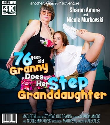 Hot teeny babe Nicole Murkovski has a lesbian affair with her 76 year old stepgrandma Sharon Amore