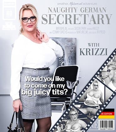 Fucking our hot curvy German MILF secretary Krizzi at the office and come on her big juicy tits!