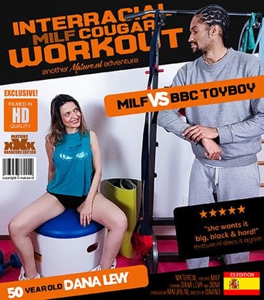 Dana Levy is a hot 50 year old MILF cougar who's riding her BBC instructor for a hardcore workout!