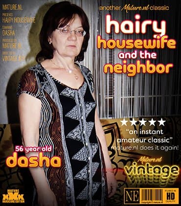 Dasha is a 56 year old hairy housewife who has a sex affair with her 30 year old neighbor