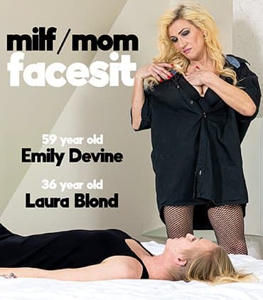 Mom Laura Blond and MILF Emily Devine have a mature lesbian facesit fetish affair
