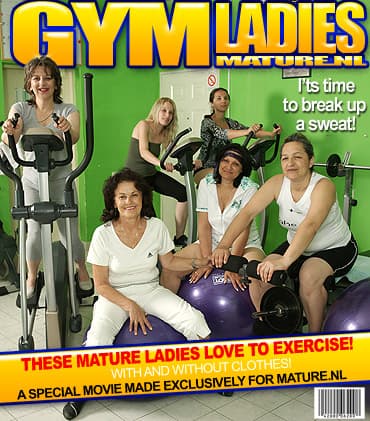 Gym ladies get hot and take off their clothes