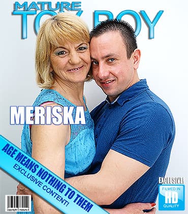 Blonde stepgrandmother kissing and fucking her stepgrandson