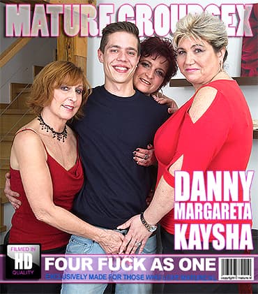 Three mature ladies gets fucked by a skinny Toyboy!