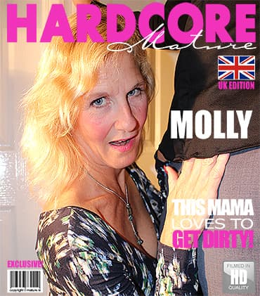 British Nymphomaniac Molly Maracas is eager for a young man's cock and gets her shaved pussy fucked