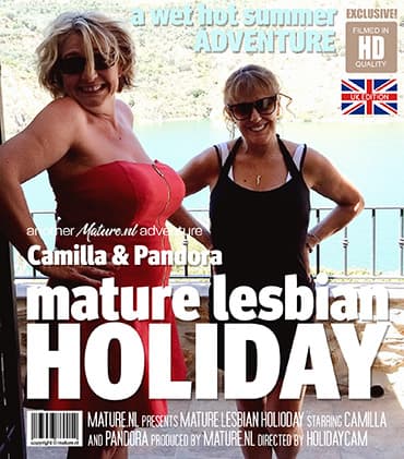 It's a mature lesbian holiday under the blazing sun