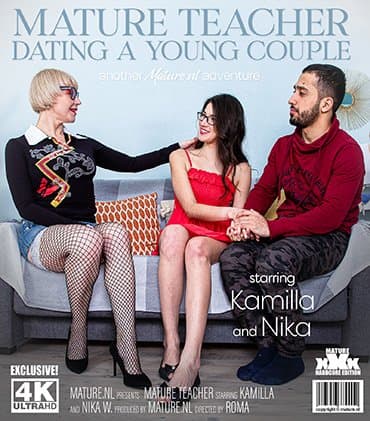Mature teacher has a date with a young couple