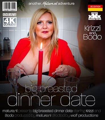 Big breasted Krizzi is ready for dinner!