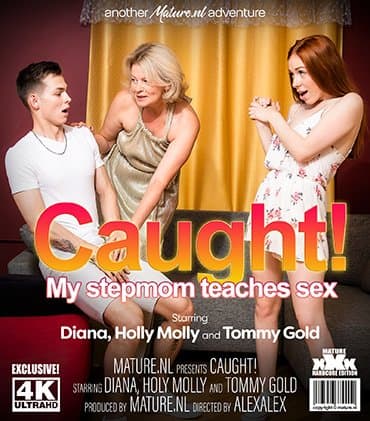 Caught - My stepmom teaches me and my boyfriend sex