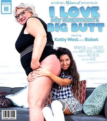 Naughty schoolgirl Katty West is in love with the big butt from her mature stepmom Babet