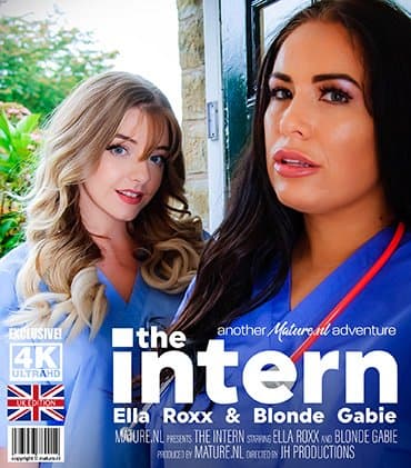 Hot old and young lesbian sex between coworkers Ella Roxx and Blonde Gabie