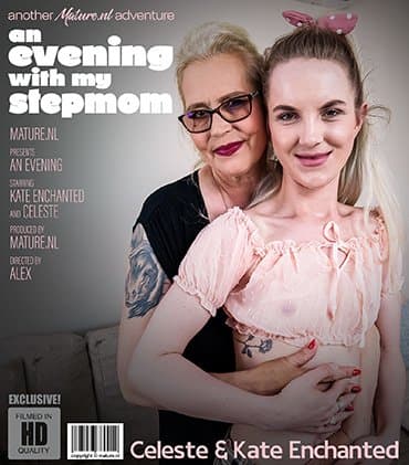 Hairy cougar Celeste seduces her hot stepdaughter Kate Enchanted for a pussylicking good time