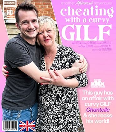 Curvy British GILF Chantelle is fucking and sucking a cheating young guy on the sofa