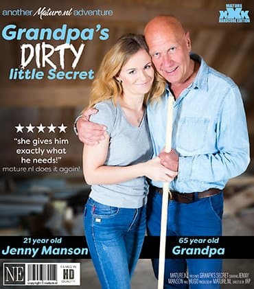 21 year old exchange student Jenny Manson loves the old cock from 65 year old grandpa Hugo
