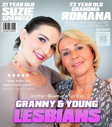 73 year old granny Romana got into an old & young lesbian adventure with 21 year old Suzie Sparklez