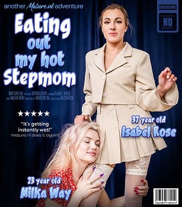 37 year old stepmom Isabel Rose and 23 year old stepdaughter Milka Way have a lesbian affair
