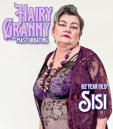 Curvy 62 year old granny Sisi has big tits and a very hairy pussy that needs to be masturbated