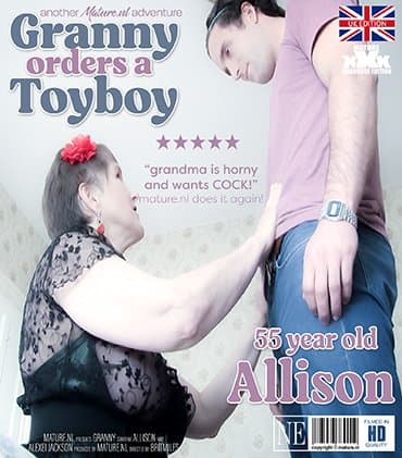 Allison is a naughty big breasted granny nympho who ordered a toyboy to fuck her crazy!