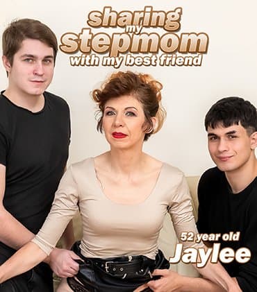 52 year old stepmom Jaylee caught her stepson and his best friend measuring cocks and wants both