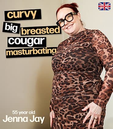 Jenna Jay is a 55 year old curvy cougar with big tits who loves to play with her big shaved pussy