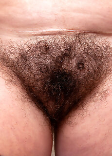 Hairy Cougar Playing In The Shower